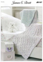 Knitting Pattern - James C Brett JB197 - Flutterby Chunky - Blankets